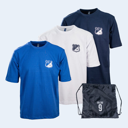 Camiseta Hombre Pack X3 + Tula MFC